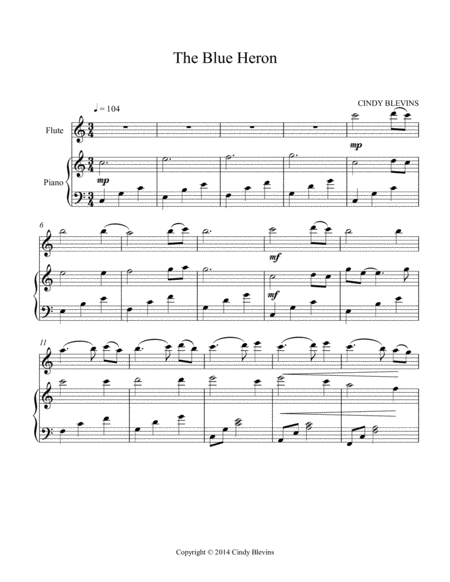 The Blue Heron For Piano And Flute Page 2