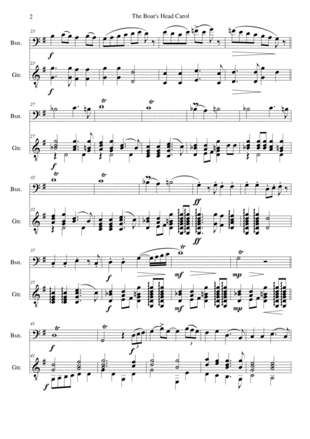 The Boars Head Carol For Bassoon And Guitar Page 2