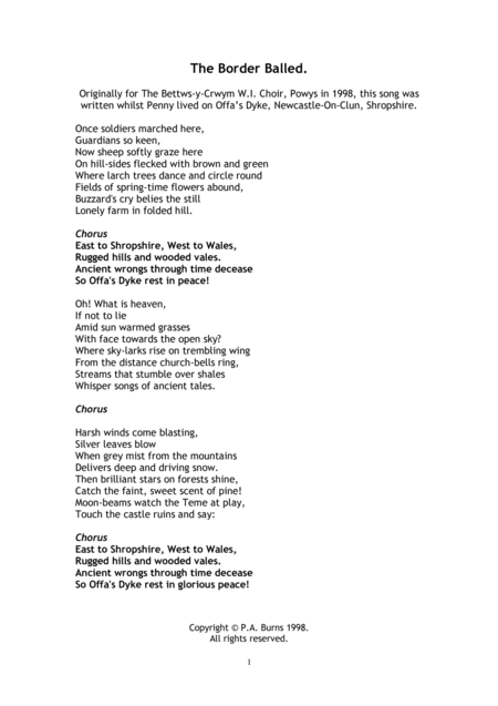 The Border Ballad A Song From Offas Dyke Page 2