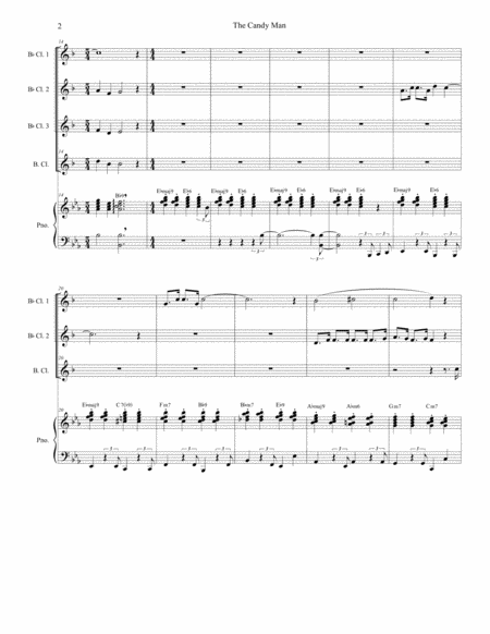 The Candy Man For Clarinet Choir And Piano Page 2