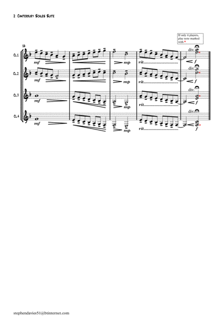 The Canterbury Scales Suite By Stephen Davies For Clarinet Quartet Page 2