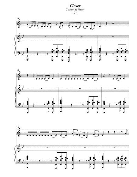 The Chainsmokers Closer For Clarinet Piano Page 2