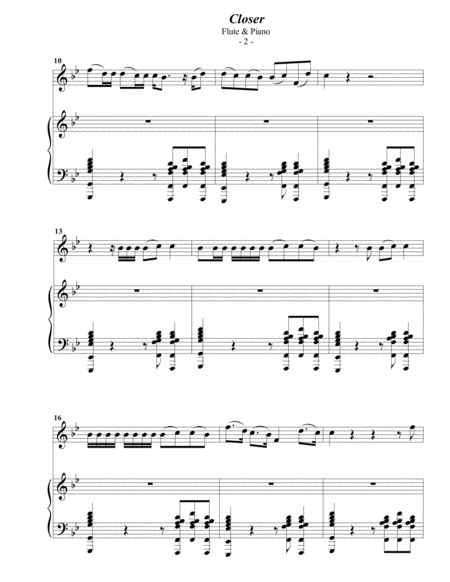 The Chainsmokers Closer For Flute Piano Page 2