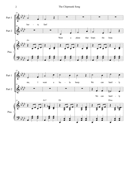 The Chipmunk Song For 2 Part Choir Page 2