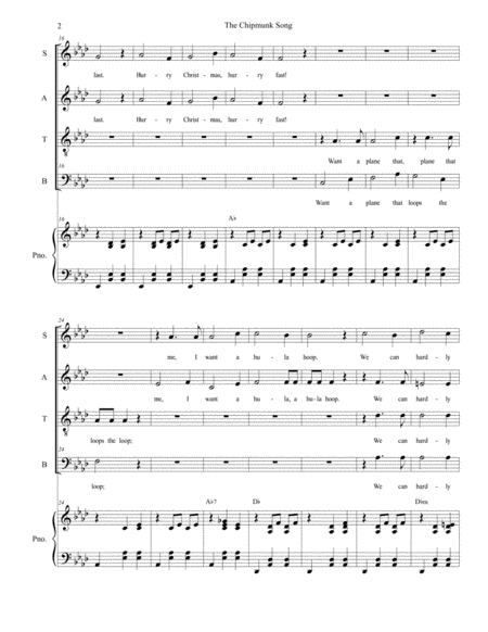 The Chipmunk Song For Satb Page 2