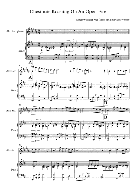The Christmas Song Chestnuts Roasting On An Open Fire Alto Saxophone Solo Page 2
