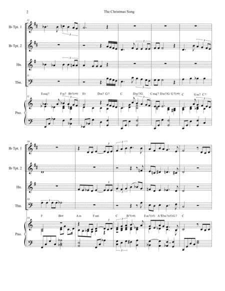 The Christmas Song Chestnuts Roasting On An Open Fire For Brass Quartet Page 2