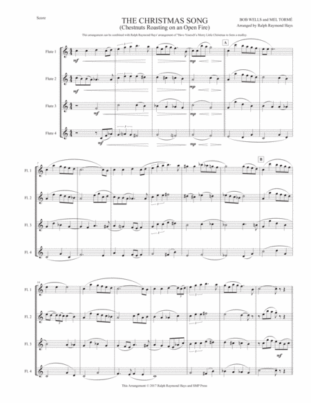 The Christmas Song Chestnuts Roasting On An Open Fire For Flute Quartet Page 2