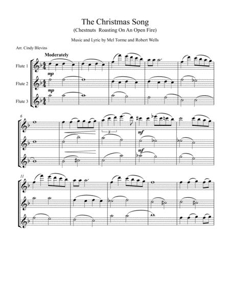 The Christmas Song Chestnuts Roasting On An Open Fire For Flute Trio Page 2