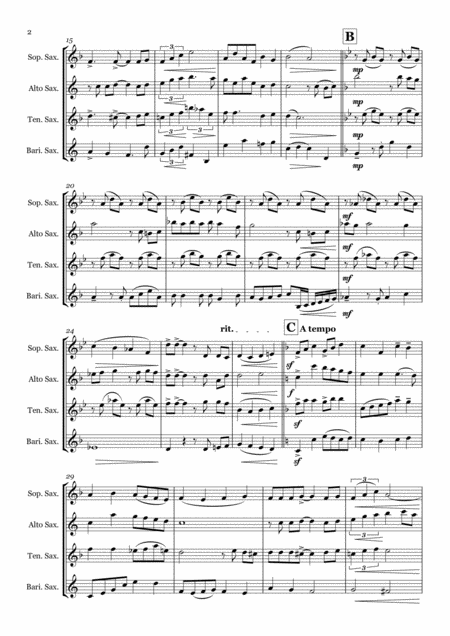 The Christmas Song Chestnuts Roasting On An Open Fire Saxophone Quartet Satb Page 2