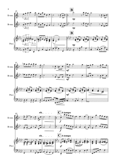 The Christmas Song Chestnuts Roasting On An Open Fire Solo Saxophone In Eb Bb With Piano Page 2