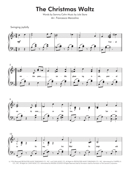 The Christmas Waltz Early Intermediate Jazz Piano Page 2