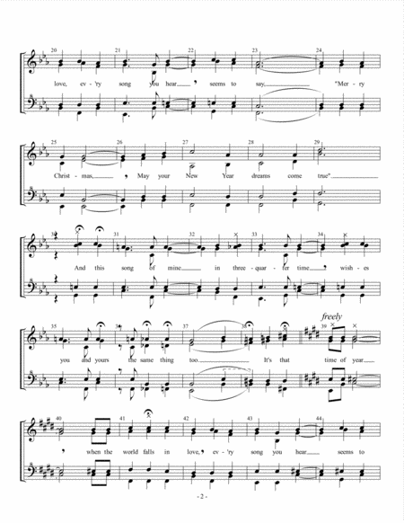 The Christmas Waltz For Womens Quartet Page 2