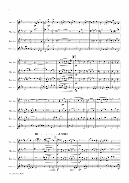 The Christmas Waltz Frank Sinatra Saxophone Quartet Page 2