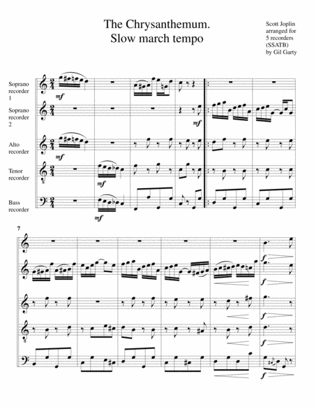 The Chrysanthemum Arrangement For Recorders Page 2