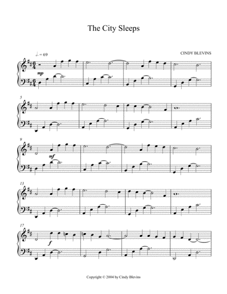 The City Sleeps An Original Piano Solo From My Piano Book Windmills Page 2