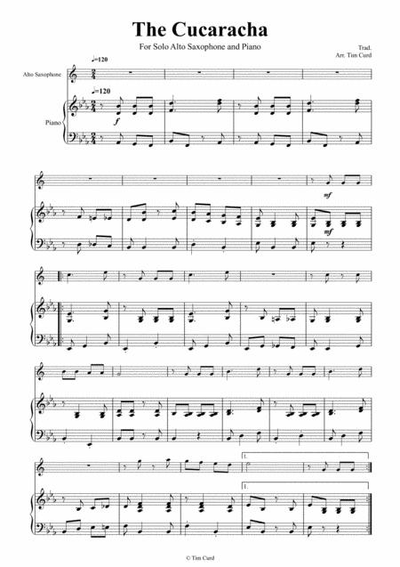 The Cucaracha For Solo Alto Saxophone And Piano Page 2