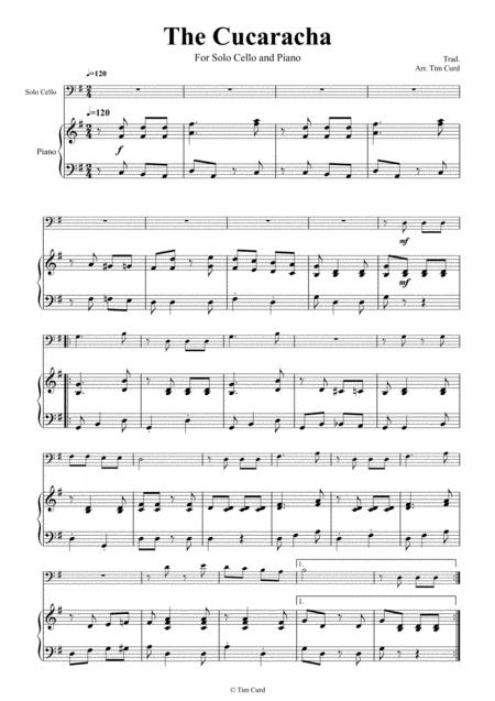 The Cucaracha For Solo Cello And Piano Page 2
