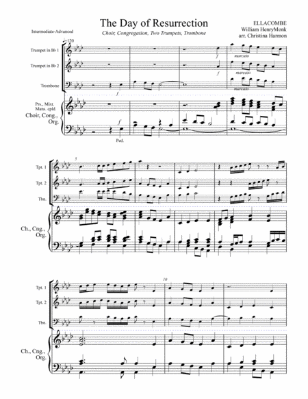 The Day Of Resurrection Ellacombe Two Trumpets Trombone Congregation And Organ Page 2