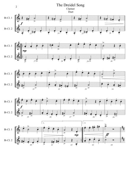 The Dreidel Song Clarinet Duet Intermediate Page 2