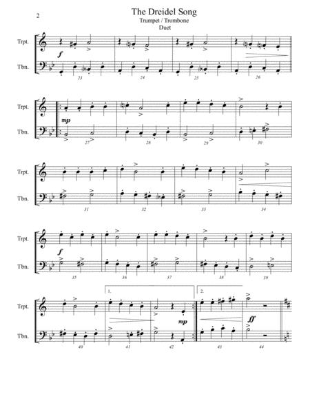 The Dreidel Song Mixed Brass Trumpet Trombone Duet Advanced Intermediate Page 2