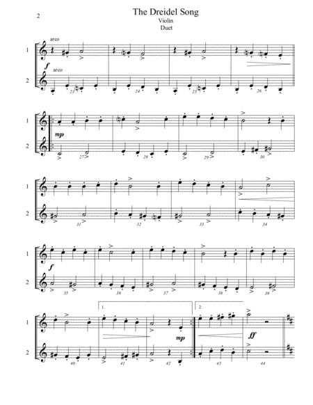 The Dreidel Song Violin Duet Intermediate Page 2