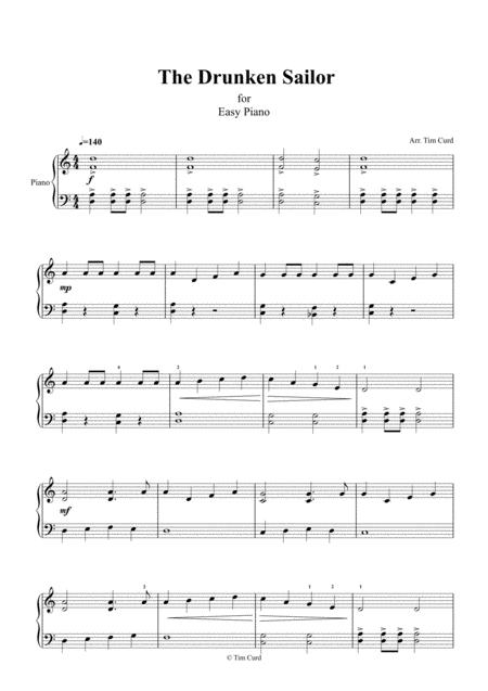 The Drunken Sailor For Easy Piano Page 2