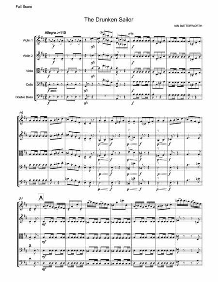 The Drunken Sailor For String Orchestra Page 2