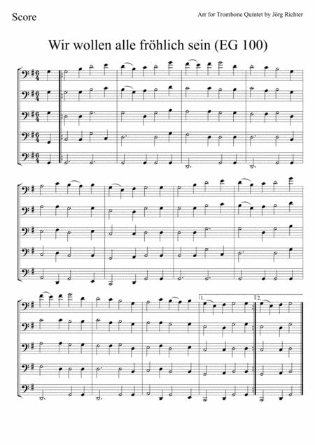 The Easter Hymn Wir Wollen Alle Frhlich Sein For Trombone Quintet Page 2