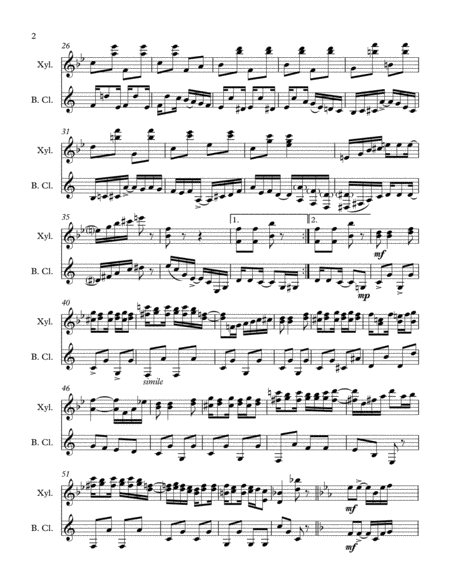 The Easy Winners For Xylophone And Bass Clarinet Page 2