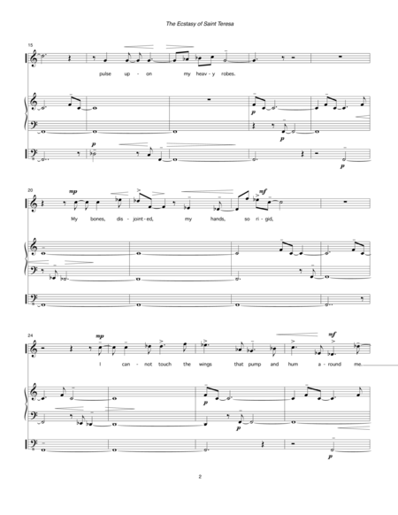 The Ecstasy Of Saint Teresa 1998 For Mezzo Soprano And Organ Page 2