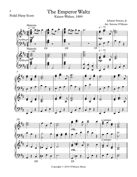 The Emperor Waltz Pedal Harp Score Parts Page 2