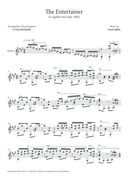 The Entertainer Classical Guitar Page 2