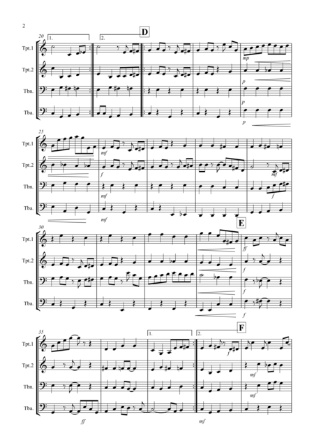 The Entertainer For Brass Quartet Page 2