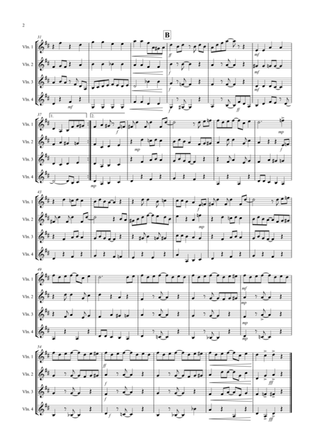 The Entertainer For Violin Quartet Page 2