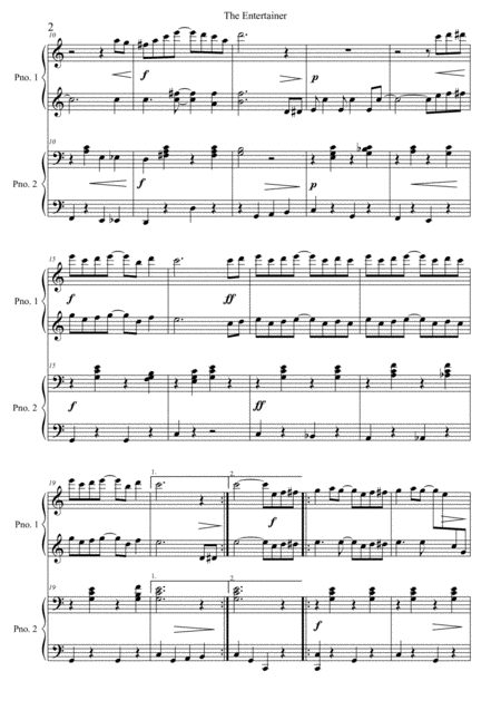 The Entertainer Short Version Piano Four Hands Page 2