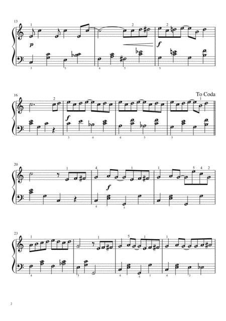 The Entertainer Simplified Level 5 With Note Names And Finger Numbers Page 2