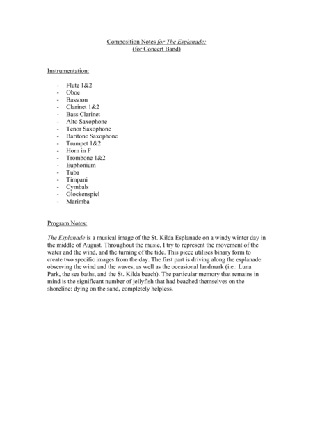 The Esplanade Concert Band Score Page 2