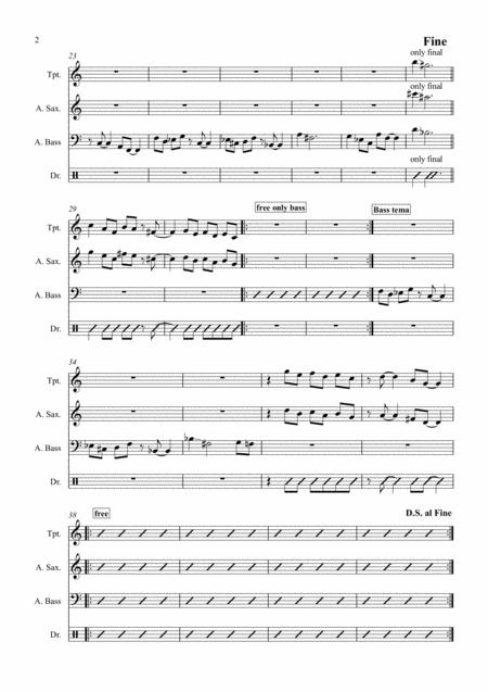 The Face Of The Bass Ornette Coleman For Jazz Combo Trumpet Bb Alto Saxophone Bass And Drums Page 2