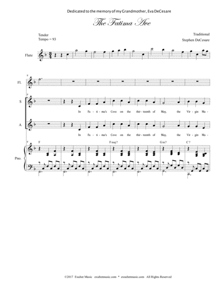 The Fatima Ave For Satb Page 2