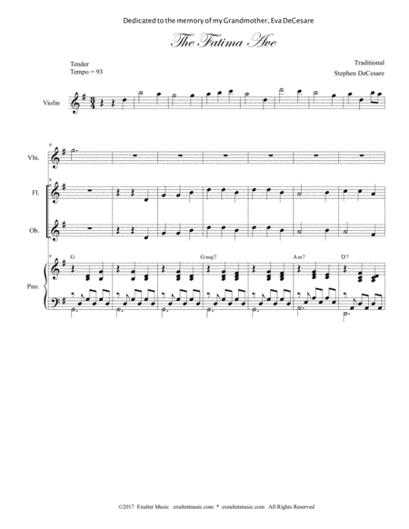 The Fatima Ave For Woodwind Quartet Page 2