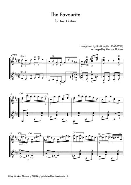 The Favourite By Scott Joplin For Two Guitars Page 2