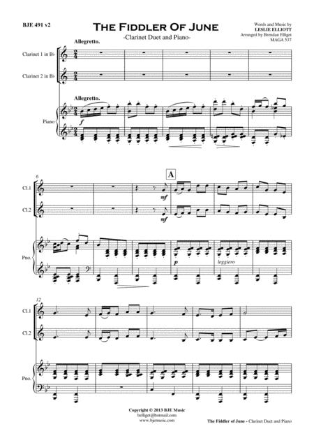 The Fiddler Of June Clarinet Duet And Piano Score And Parts Pdf Page 2