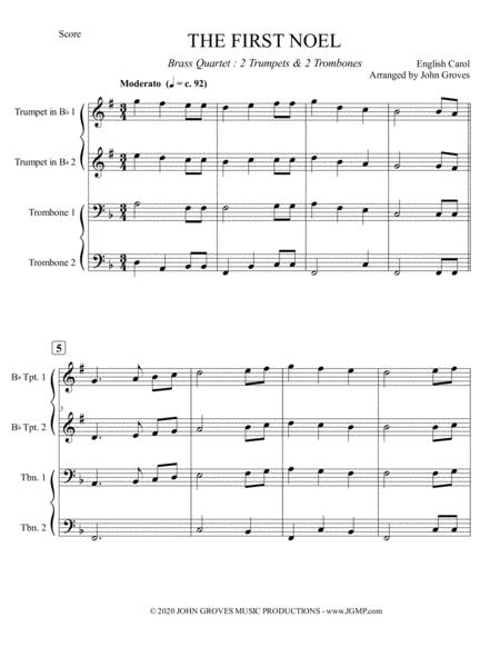 The First Noel 2 Trumpet 2 Trombone Brass Quartet Page 2