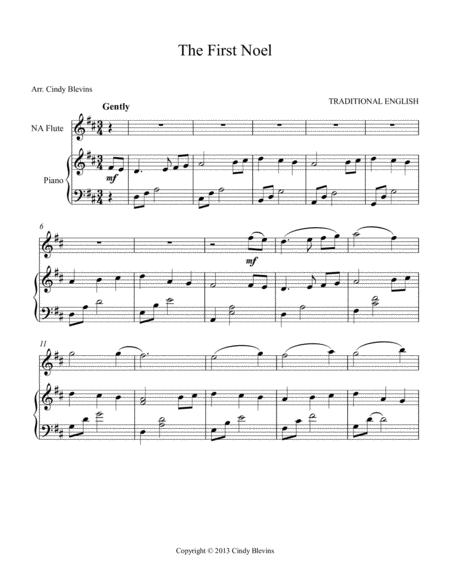 The First Noel Arranged For Piano And Native American Flute Page 2