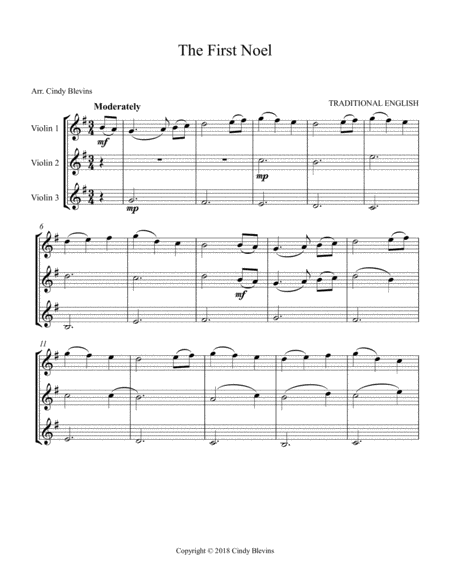 The First Noel Arranged For Violin Trio Page 2