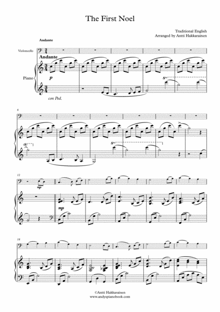 The First Noel Cello Piano Page 2