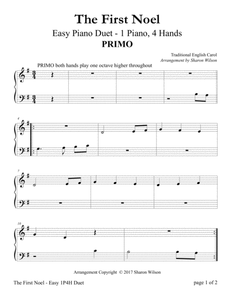 The First Noel Easy Piano Duet 1 Piano 4 Hands Page 2