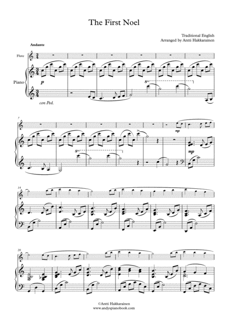 The First Noel Flute Piano Page 2