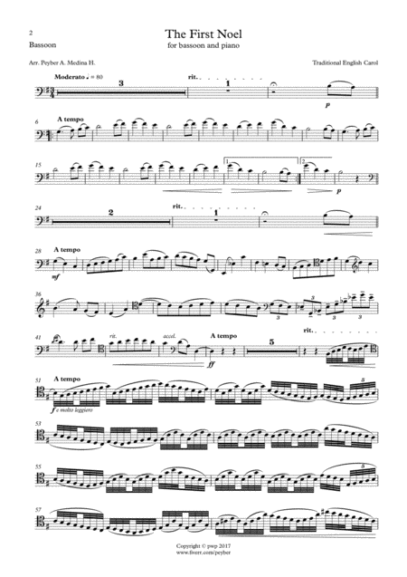 The First Noel For Bassoon And Piano Page 2